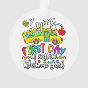 Adorno Bienvenido de nuevo a la escuela feliz primer día