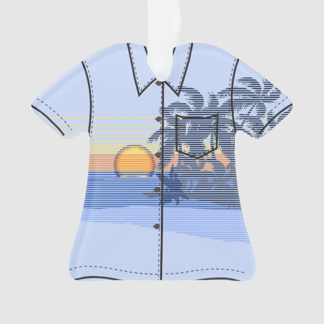 Adorno Big Sunset Stripe Hawaiian Surfers Aloha Shirt (Anverso)