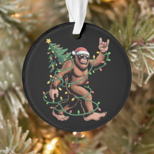 Adorno Bigfoot Santa árbol de Navidad Sasquatch Santa