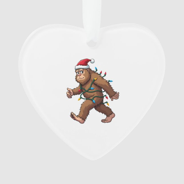 Adorno Bigfoot Santa Christmas Tree Lights Xmas Boys Men  (Anverso)