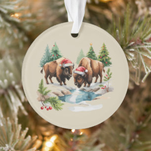 Adorno Bisonte de Navidad Búfalo Animal Fauna Occidental