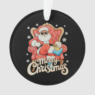 Adorno Black African American Santa Christmas Xmas