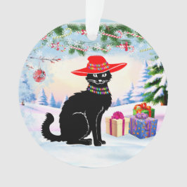 Adorno Black Cat X-mas