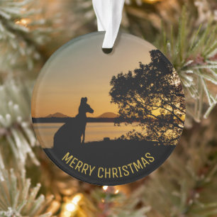Adorno Black & Gold Sunset Kangaroo Tree Photo Australia