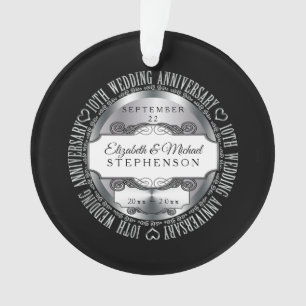 Adorno Black Silver foto 10° aniversario del Boda