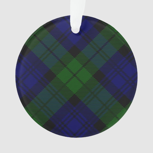 Adorno Black Watch Tartan Blue Green Plage (Anverso)