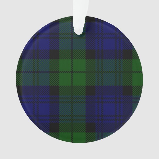 Adorno Black Watch Tartan Blue Green Plage (Anverso)