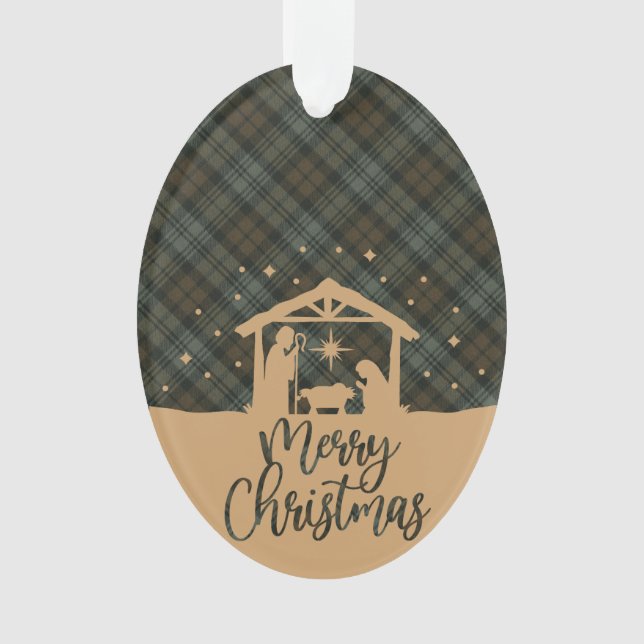 Adorno Black Watch Weathered Scottish Tartan Christmas (Anverso)