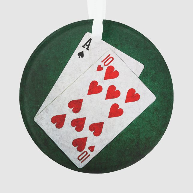 Adorno Blackjack 21 punto - As, Diez (Reverso)