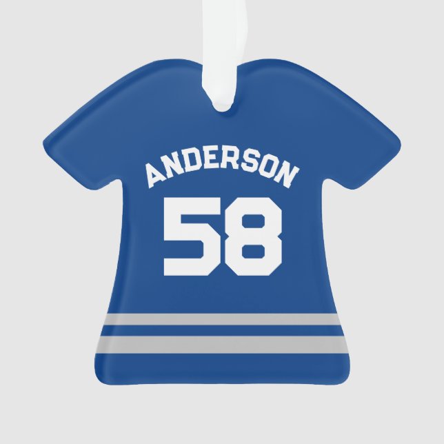 Adorno Blue Custom Name, Number, Photo Sports Jersey (Anverso)