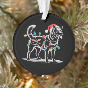 Adorno Blue Heeler festivo perro de ganado navideño