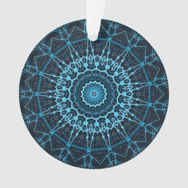 Adorno Blue Mandala Net Retro Hippie Trippy Boho Moda (Anverso)
