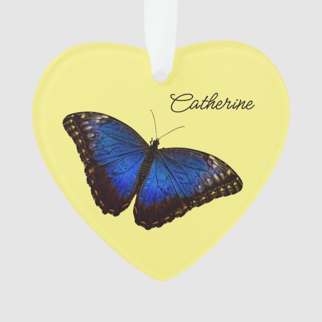Adorno Blue Morpho Butterfly vacaciones personalizadas (Anverso)