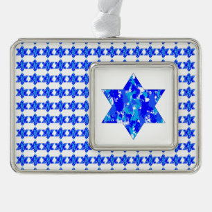 Adorno Blue Paint Splatter Jewish Stars