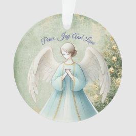 Adorno Blue Pastel Angel Christian Christmas
