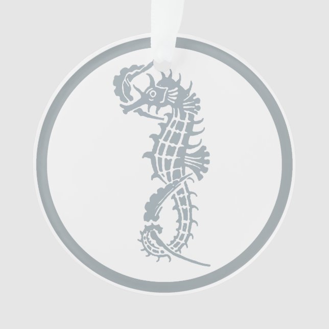 Adorno Blue Seahorse Blue Classic Nautical Elegant (Anverso)
