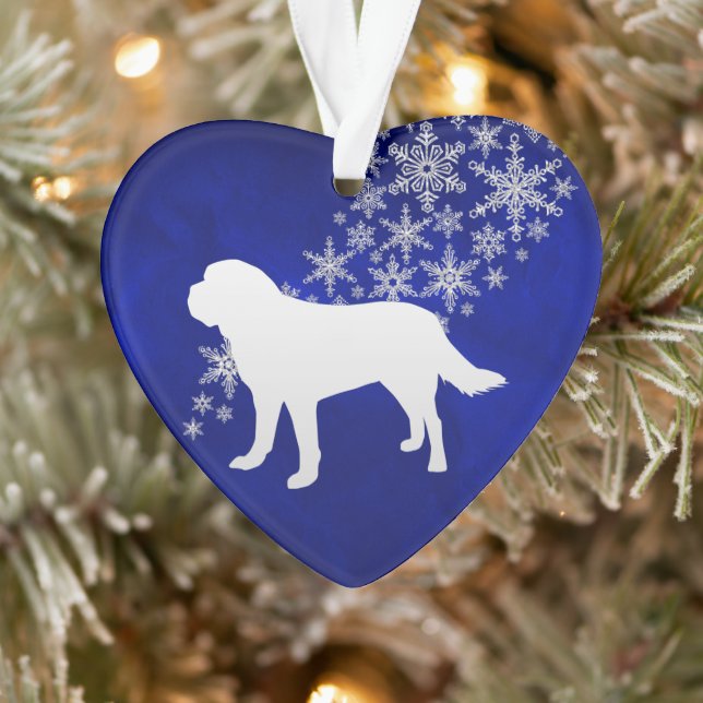 Adorno Blue Silver Snowflake St Bernard (Árbol)