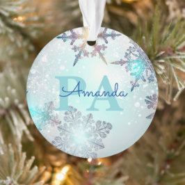 Adorno Blue Snowflake Personalized Name PA
