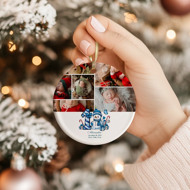 Adorno Blue Snowman  First Christmas (Subido por el creador)