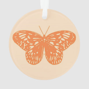 Adorno Boceto de mariposa, naranja coral