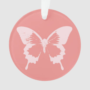 Adorno Boceto de mariposa, rosa coral
