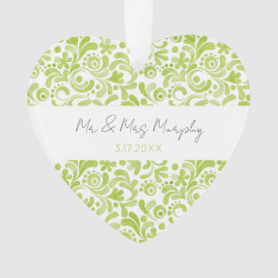 Adorno Boda de color de agua verde DATE Sweet Heart