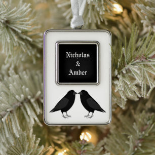 Adorno Boda gótico Kissing Ravens Personalizado