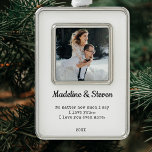 Adorno Boda Photo Keepsake | Novedades<br><div class="desc">Foto boda Keepsake con mensaje Personalizado Ornamento de Navidad</div>