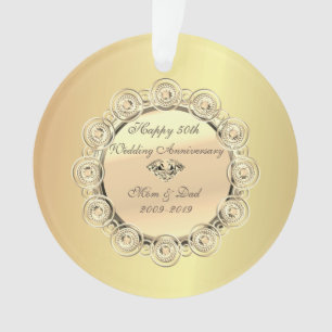 Adorno Bodas de Oro Diamantes Elegante Aniversario de Bod