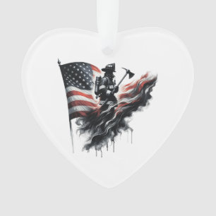 Adorno Bombero americano. Bandera de los Estados Unidos.