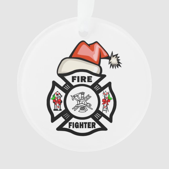 Adorno Bombero Papá Noel (Anverso)