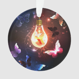 Adorno Bombilla brillante con mariposas nocturnas