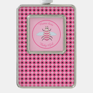Adorno Bonito Bebé Rosa Bee Personalizado