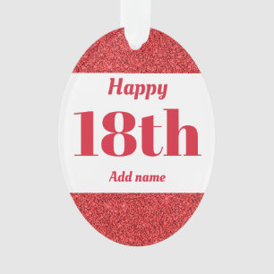 Adorno Bonito de regalo personalizado de cumpleaños 18