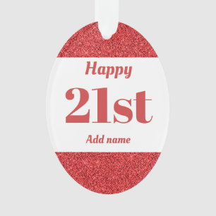 Adorno Bonito de regalo personalizado de cumpleaños 21