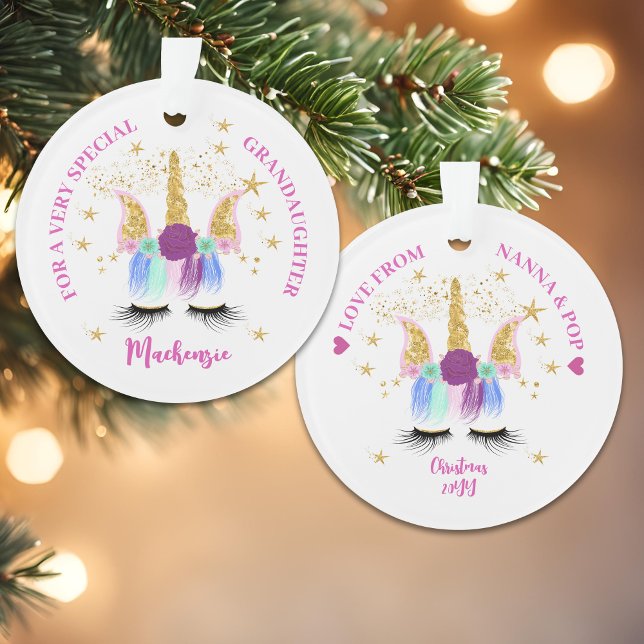 Adorno Bonito Floral Unicornio (Pretty Floral Unicorn Ornament)