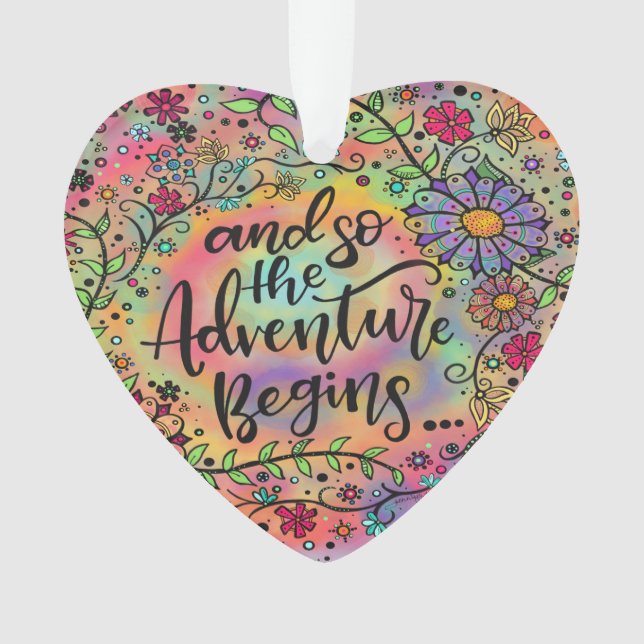 Adorno Bonito Floral ‘Y así comienza la aventura’ (Anverso)