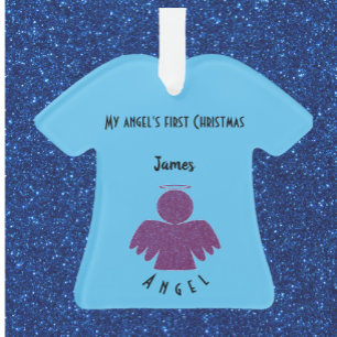 Adorno Bonito Purpurina púrpura Angel Ornament