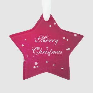 Adorno Bonitos con copos de nieve en el rojo Navidad