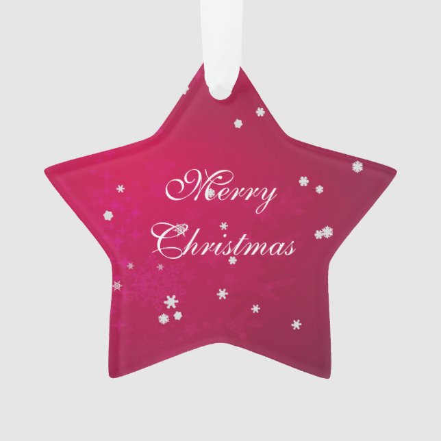 Adorno Bonitos con copos de nieve en el rojo Navidad (Anverso)