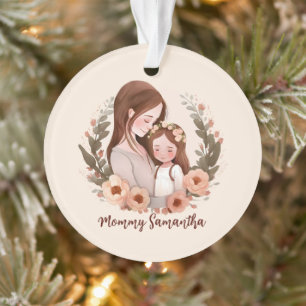 Adorno Bono de mamá y hija adorables - Marco floral