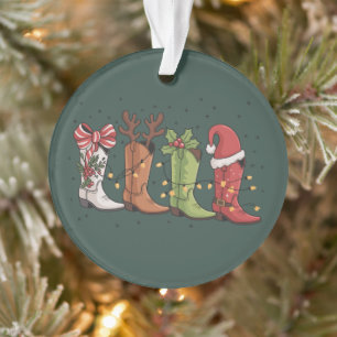 Adorno Bota de vaquero Navidad occidental vaquera país Na