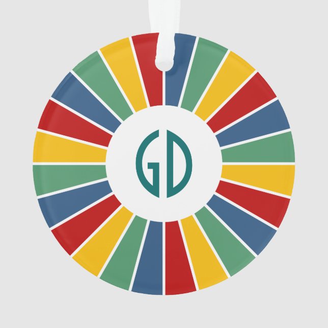 Adorno BOTÓN DE RAYOS I + su foto, texto, monograma (Reverso)