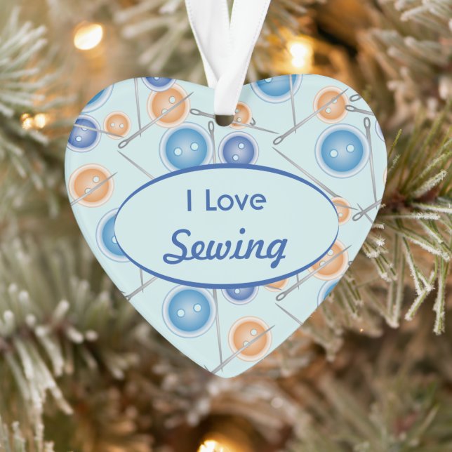 Adorno Botones y agujas de coser que amo masticar (Árbol)