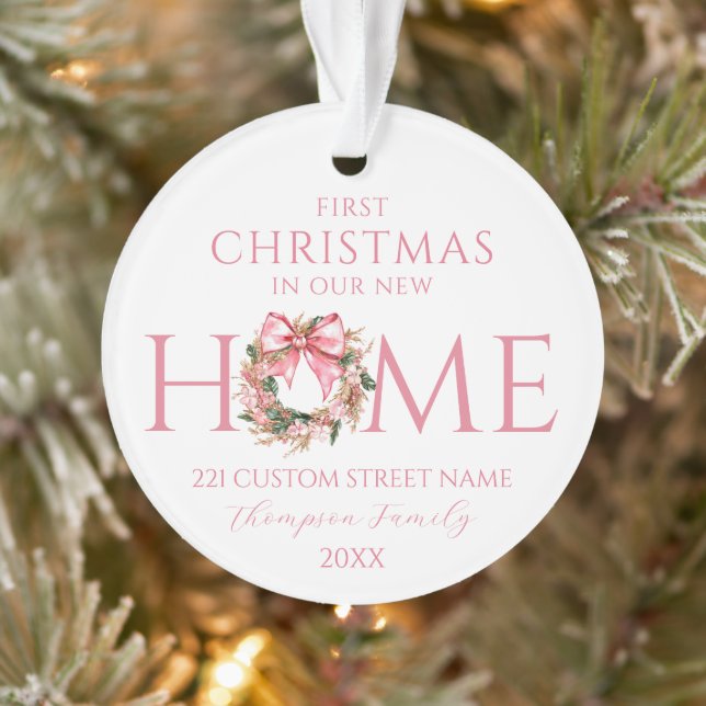 Adorno Bow Rosa Primera Navidad En Nuestros Nuevos Navida (Árbol)