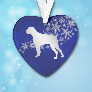 Adorno Boxeador de Snowflake Blue Silver