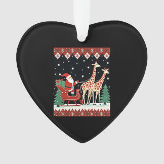 Adorno Boys Girls Santa Claus Riding Giraffe Sleigh Ugly