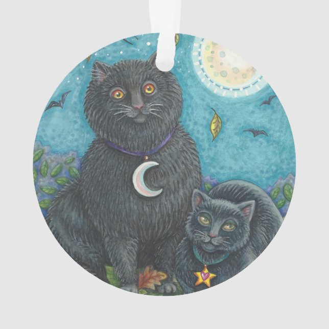 ADORNO BUBO & PYEWACKET, ORNAMENTE DE VACACIONES DE GATOS (Reverso)