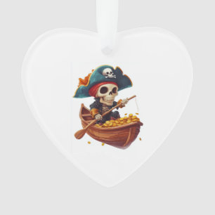 Adorno Bucanero de hueso � Cráneo de pirata divertido