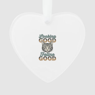 Adorno Buen aspecto Felino Bueno Diseño de gato vintage_1